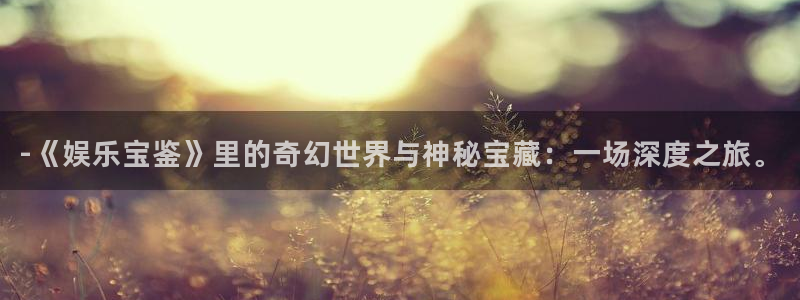 伟德国际集团 壹号(one game)：-《娱乐宝鉴》里的奇幻世界与神秘宝藏：一场深度之旅。